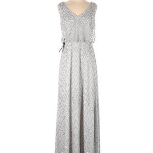*Donating Soon - Make Offer* Antropologie Blaise Dress Silver Grey Beaded 6
